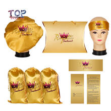 Custom Logo Virgin Hair Packaging Box/ Satin Bags/ Hang Tag / Sticker Hair Bundle Wraps/Bonnets/Headband 2024 - buy cheap