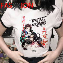 Camiseta masculina anime japonês kimetsu no yaiba, camiseta gráfica demon slayer, camiseta hip hop 90s 2024 - compre barato