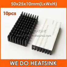 10pcs 50x25x10mm Heatsink Aluminum Black Anodize Heat Sink Cooler With Thermal Tape For LM2596 LM2577 LM2587 2024 - buy cheap