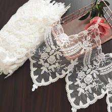 Vestido de novia de encaje con lentejuelas, accesorios de encaje, blanco marfil borde Continental, 2 yardas/lote, RS1735 2024 - compra barato