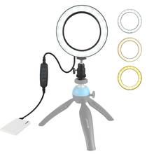 PU377 USB 4.6 Inch 3 Modes 360 degree 3200K-5500K Dimmable LED Video Ring Light with Cold Shoe Filling Light Tripod Ball Head 2024 - buy cheap