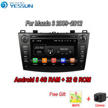 YESSUN Android 8,0 4G RAM для Mazda 3 BL 2009 ~ 2012 Автомобильный навигатор GPS мультимедийный плеер зеркальная связь Радио сенсорный экран Авторадио 2024 - купить недорого