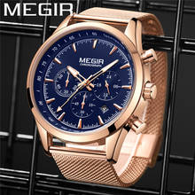 MEGIR Watch Men Waterproof Chronograph Military Army Male Clock Top Brand Luxury Gold Steel Business Man Sport Wristwatch 2153 2024 - buy cheap