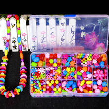 15 Gird-Juego de cuentas hechas a mano para niñas, accesorios de joyería, pulsera, cuentas acrílicas de colores, juguete creativo para hacer regalos para niños 2024 - compra barato