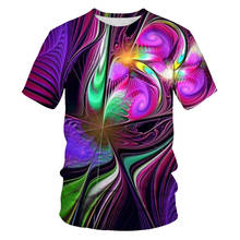 2021 summer new overlapping three-dimensional double shadow 3D printing pattern men's short-sleeved casual T-shirt 2024 - buy cheap