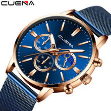 Luxury Watch Men Relogio Masculino Quartz Wristwatches Erkek Kol Saati CUENA Slim Mesh Steel Waterproof Business Sport Watches 2024 - buy cheap