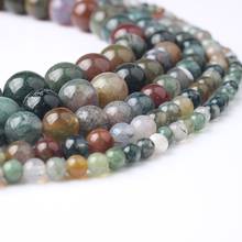 LanLi 4 6 8 10 12mm natural Jewelry India to spend Agates stone Loose Beads DIY Fashion bracelet necklace 2024 - buy cheap