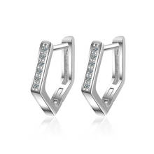 925 Sterling Silver Crystal Geomtric Stud Earrings for Women Girl Fashion Jewelry Party Accessories pendientes Brincos eh932 2024 - buy cheap