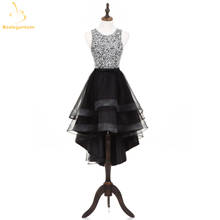 Bealegantom 2021 Elegant 100% Real Photo Hi-Lo Prom Dresses Beaded Homecoming Lace Up Plus Size Evening Mini Party Gown QA1576 2024 - buy cheap