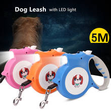 5M Retractable Dog Leash with LED Light Automatic Flexible Dog Leash Dogs Cat Traction Rope Leashes For Small Medium Dogs 2024 - buy cheap