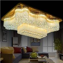 New European rectangular crystal lamp chandelier LED ceiling lamp luxury rectangular living room lamps lighting fixture led lamp 2024 - buy cheap