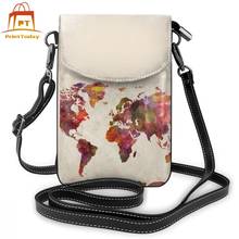 World Maps Shoulder Bag World Maps Leather Bag Womens Trend Women Bags Shopper Teen Mini Print Crossbody Purse 2024 - buy cheap