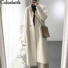 Colorfiath jaquetas femininas quentes estilo coreano, casaco longo elegante para escritório jk3123 para outono inverno 2019 2024 - compre barato
