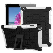 Противоударный сверхпрочный чехол для iPad 2, 3, 4 гибридный армированный ПК + резиновый силиконовый чехол-подставка для iPad 4 3 2 противоударный чехол 2024 - купить недорого