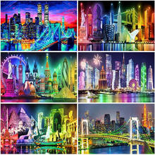 5D Diamond Painting City Night Scenery Full Drill Round Square Bridge Diamond Embroidery Landscape Rhinestone Mosaic Home Decor 2024 - buy cheap