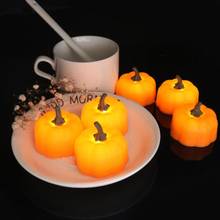 Velas de abóbora de 12 tamanhos, luzes led para chá, decoração de halloween, lâmpada de vela sem chamas para decoração de halloween 2024 - compre barato
