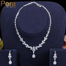 Pera Classic Marquise White CZ Bridal Jewelry Sets for Women Wedding Long Drop Earrings and Necklaces Costume Accessories J296 2024 - buy cheap