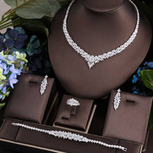 4pcs Bridal Zirconia Full Jewelry Sets For Women Party, Luxury Dubai Nigeria CZ Crystal Wedding necklace sets 2024 - buy cheap