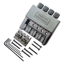 1 Set 4 String Saddle Headless Bridge Tailpiece with Screws Kit for Electric Guitar Parts - Black 2024 - buy cheap