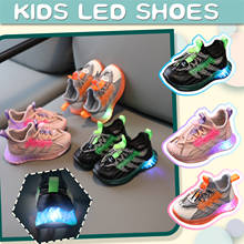 Tênis de corrida com luzes de led, tênis casuais para meninos e meninas, do tipo patchwork, luminoso, para esportes, da moda, infantil, # g4 2024 - compre barato