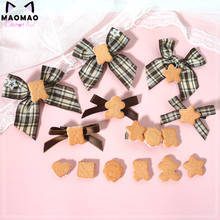 Japanese-style Candy Toy Chocolate Cookie Bear Star Plaid Bow Hairpin Headdress Hair Band Christmas 2024 - buy cheap