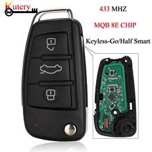 Kutery-llave de coche remota plegable para Audi A3, S3, MQB, 8E, Chip, 3 botones, 433MHZ, sin llave 2024 - compra barato