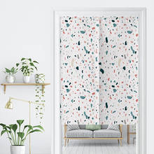 Cortina de porta estilo nórdico, cortina de algodão com tecido de linho para cozinha, restaurante e quarto, decoração suspensa 2024 - compre barato