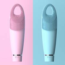 Silicone Electric Facial Cleansing Brush Waterproof Ultrasonic Vibration Face Washing Cleaner 2024 - buy cheap