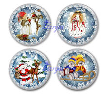 Cabochão de vidro feliz flor de neve, cabochão de vidro redondo para foto feliz natal, descobertas de produção plana de fundo 2024 - compre barato