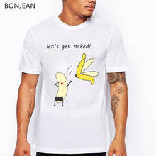 Men's t shirt cute Banana Disrobe Funny T-shirts Unisex Summer Humor Joke Hipster print Tshirt homme White tops tees Streetwear 2024 - buy cheap