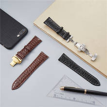 Pulseira de relógio de couro de crocodilo, pulseira de vitela, 16mm 18mm 20mm 22mm 24mm, acessórios de relógio, pulseira de substituição de luxo 2024 - compre barato