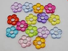 50 Mixed Colour Transparent Acrylic Flower Donut Beads Frame Fit 6mm Round Beads 2024 - buy cheap