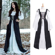 Vestido Retro Medieval para Cosplay, traje de Halloween para mujer, para fiesta de carnaval, palacio, Vestido de princesa, bata de talla grande 2024 - compra barato