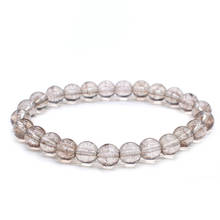 8mm Transparent Gray White Snow Cracked Crystal natural stone Bracelet Women Men Yoga Bracelet India Buddha Power Jewelry Gift 2024 - buy cheap