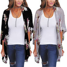 Blusa holgada tipo Kimono para mujer, abrigo de gasa estilo bohemio, cárdigan, Tops, novedad, 2020 2024 - compra barato