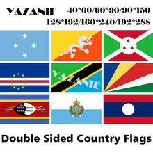 YAZANIE Double Sided Micronesia Bhutan Burundi Cape Verde Tanzania Seychelles Swaziland San Marino Laos Print Flags and Banners 2024 - buy cheap