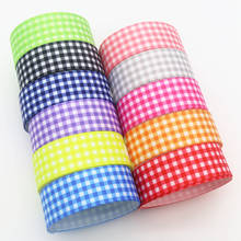 DUWES 50yards plaid grid Printed Grosgrain Ribbon Accessory Hairbow Headwear Decoration DIY Wholesale OEM D1428 2024 - buy cheap