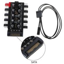 Cable divisor PWM SATA/4Pin para ventilador de refrigeración, adaptador de controlador de velocidad con condensador de alta calidad C26, 1 a 10 unidades 2024 - compra barato