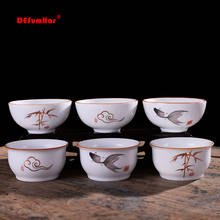 4 pçs cerâmica criativa xícara de chá, ding forno branco teacup, fosco esmalte kung fu teaset chá cerimônia suprimentos caneca 2024 - compre barato