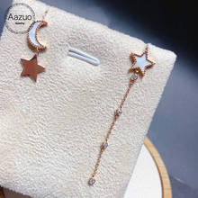 Aazuo 18K Rose Gold Real Diamonds H Si1 Natrual MOP Moon Star Stud Earring Au750 For Woman Wedding Engagement  Party 2024 - buy cheap