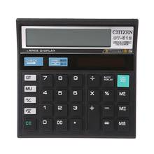 Batería Solar de 12 dígitos, doble potencia, pantalla grande, calculadora de escritorio de oficina, CT-512 2024 - compra barato