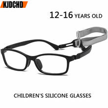 Montura de gafas de silicona TR90 para niños, gafas ópticas flexibles, graduadas, usadas para niños de 12 a 16 años, novedad 2024 - compra barato