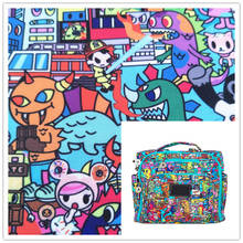 Tela de lona con estampado de dinosaurio monstruo de dibujos animados, 148cm de ancho para funda de cojín, bolso Diy, funda de deslizamiento, cortina, costura DIY 2024 - compra barato