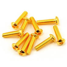 Half Round Head Plating Titanium Gold Hex Screw Grade 12.9 M2 M2.5 M3 M4 M5 ISO7380 Hex Socket Screw Length 5-30mm 2024 - buy cheap