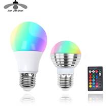 E27 E14 RGB LED Bulb Lamp 3W 5W 10W Color Magic Spot Light 24key Remote Control Dimmable LED Night Light 110V 220V Holiday 2024 - buy cheap