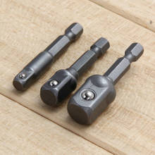 3Pcs Socket Adapter Drill BIts Set Hex Shank 1/4" 3/8" 1/2" Impact Drill Bits Hex Wrench Sleeve Extension Bar Drive Power Tool 2024 - buy cheap