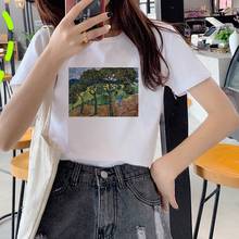 Camiseta clásica con pintura al óleo de Van Gogh, ropa de calle con estética blanca regular de los años 90, estilo Hipster Grunge 2024 - compra barato