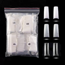 Kits de unhas falsas acrílicas brancas e transparentes, pontas de caixão completo/meia cobertura, gel uv, para manicure com 500 peças 2024 - compre barato