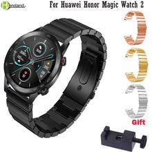 Pulseira de relógio de aço inoxidável de 22mm, pulseira de metal para huawei honor magic watch 2, gt watch gt 2 46mm, pulseira de relógio + ferramenta 2024 - compre barato