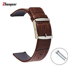 Bamboo Genuine Leather Watchband For Samsung S3 Frontier Huawei Watch 2 Pro Quick Release Band For CK Watch 14/16/18/20/22/24mm 2024 - buy cheap